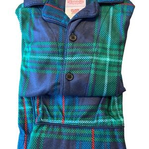 Blue and Green Plaid Button-Up pajamas